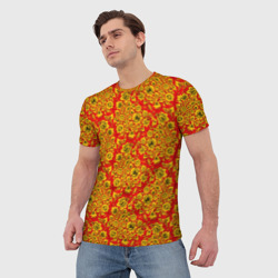 Мужская футболка 3D Хохломские узоры - фото 2