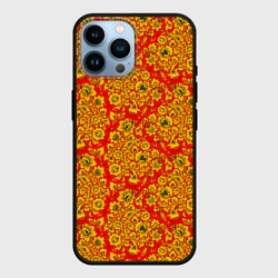 Чехол для iPhone 14 Pro Max Хохломские узоры-паттерны
