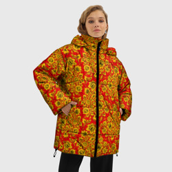 Женская зимняя куртка Oversize Хохломские узоры - фото 2