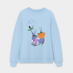 Мужской свитшот oversize без начеса хлопок Огги и Кукарача Таракашки