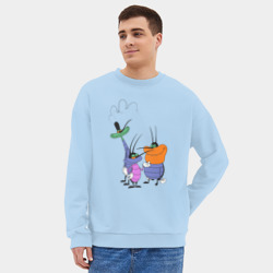 Мужской свитшот oversize без начеса хлопок Огги и Кукарача Таракашки - фото 2