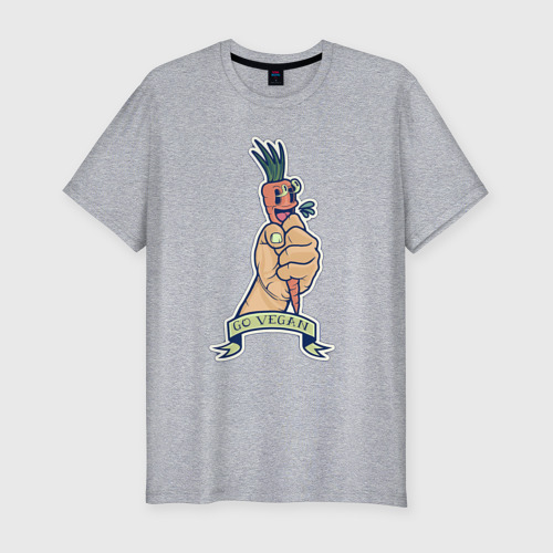 Мужская футболка хлопок Slim с принтом Души морковь, вид спереди #2