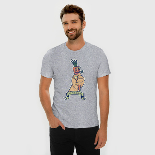 Мужская футболка хлопок Slim с принтом Души морковь, фото на моделе #1