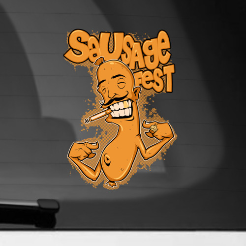 Наклейка на автомобиль Cartoon sausage