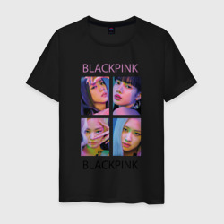 Мужская футболка хлопок Blackpink черно-розовые