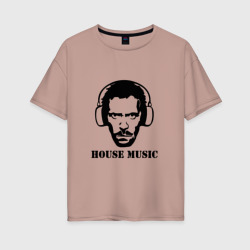 Женская футболка хлопок Oversize Dr. House music