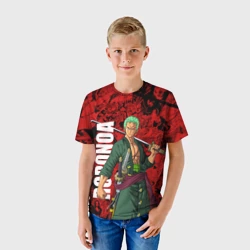 Детская футболка 3D Ророноа Зоро, One Piece - фото 2