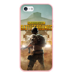 Чехол для iPhone 5/5S матовый PUBG солдат в шлеме ПАБГ