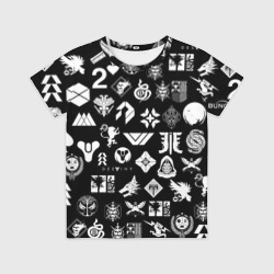 Детская футболка 3D Destiny 2 pattern game logo Дестини 2 паттерн символы игры