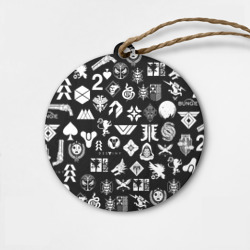 Деревянная игрушка круг Destiny 2 pattern game logo Дестини 2 паттерн символы игры