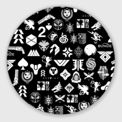 Круглый коврик для мышки Destiny 2 pattern game logo Дестини 2 паттерн символы игры