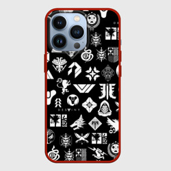 Чехол для iPhone 13 Pro Destiny 2 pattern game logo Дестини 2 паттерн символы игры