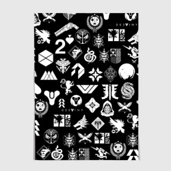 Постер Destiny 2 pattern game logo Дестини 2 паттерн символы игры