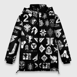 Женская зимняя куртка Oversize Destiny 2 pattern game logo Дестини 2 паттерн символы игры