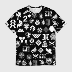 Мужская футболка 3D Destiny 2 pattern game logo Дестини 2 паттерн символы игры