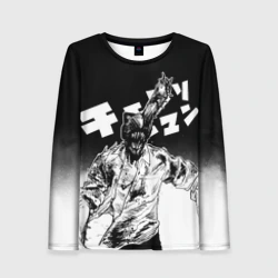 Женский лонгслив 3D Человек-бензопила в бешенстве