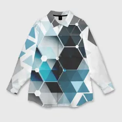 Женская рубашка oversize 3D Абстракция Flo