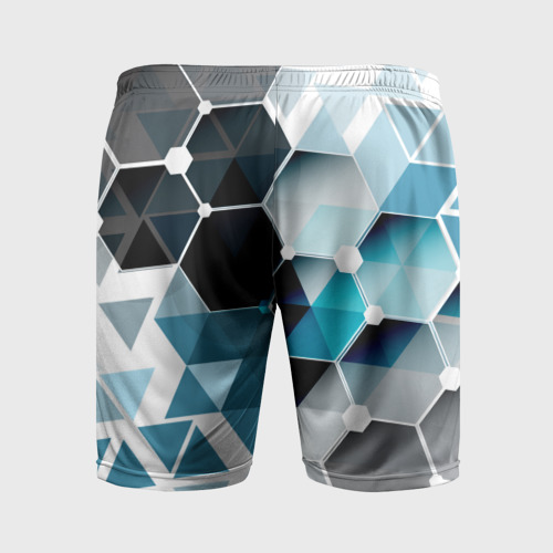 Мужские шорты спортивные Абстракция Flo, цвет 3D печать - фото 2
