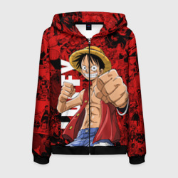 Мужская толстовка 3D на молнии Манки Д. Луффи, One Piece