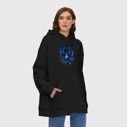 Худи SuperOversize хлопок Голова пантеры потекшая краска - фото 2