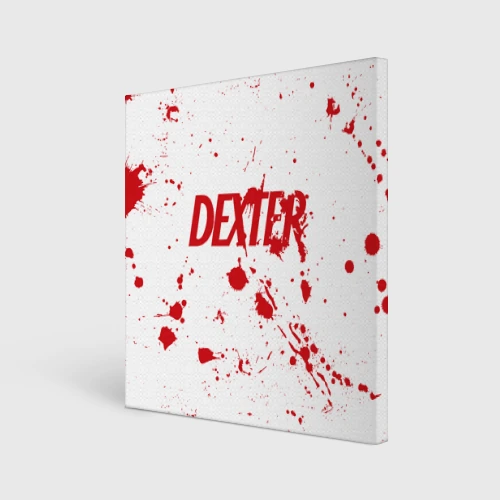 Холст квадратный Dexter logo - брызги крови