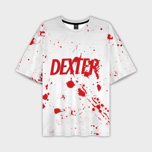 Мужская футболка oversize 3D Dexter logo - брызги крови, цвет 3D печать