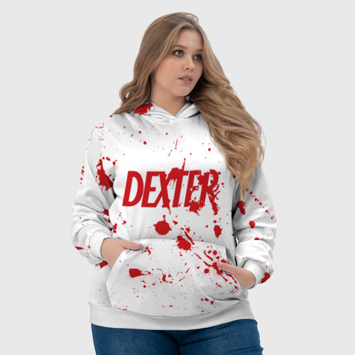 Женская толстовка 3D Dexter logo - брызги крови, цвет 3D печать - фото 6