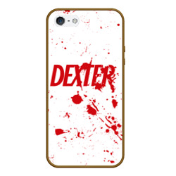 Чехол для iPhone 5/5S матовый Dexter logo - брызги крови