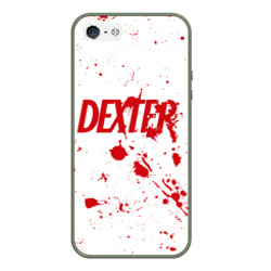 Чехол для iPhone 5/5S матовый Dexter logo - брызги крови