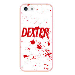 Чехол для iPhone 5/5S матовый Dexter logo - брызги крови