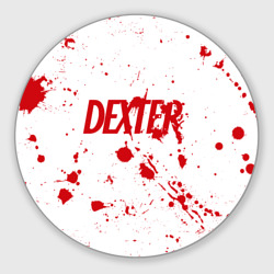 Круглый коврик для мышки Dexter logo - брызги крови