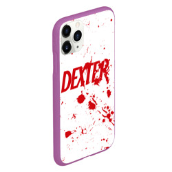 Чехол для iPhone 11 Pro матовый Dexter logo - брызги крови - фото 2