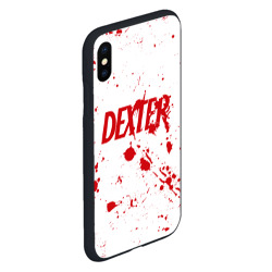 Чехол для iPhone XS Max матовый Dexter logo - брызги крови - фото 2