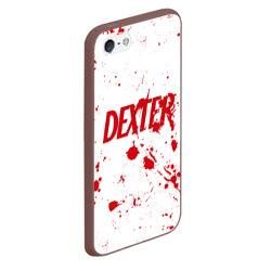 Чехол для iPhone 5/5S матовый Dexter logo - брызги крови - фото 2