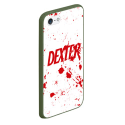 Чехол для iPhone 5/5S матовый Dexter logo - брызги крови - фото 2