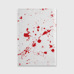 Обложка для паспорта матовая кожа Dexter logo - брызги крови