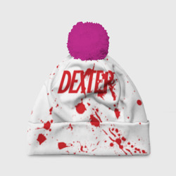 Шапка 3D c помпоном Dexter logo - брызги крови