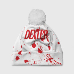 Шапка 3D c помпоном Dexter logo - брызги крови