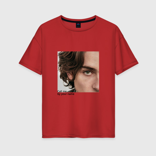 Женская футболка хлопок Oversize Timothee Chalamet CMbYN цитата, цвет красный