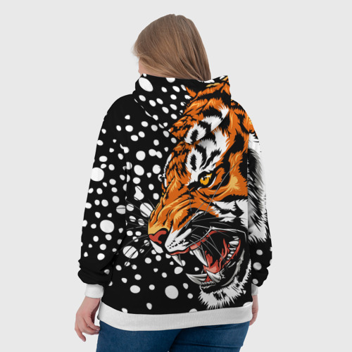 Женская толстовка 3D Амурский тигр и снегопад, цвет 3D печать - фото 7