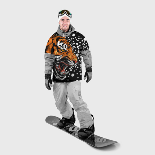 Накидка на куртку 3D Амурский тигр и снегопад, цвет 3D печать - фото 3