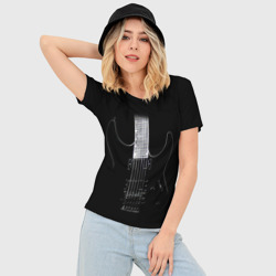 Женская футболка 3D Slim Черная электрогитара - фото 2