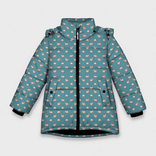 Зимняя куртка для девочек 3D Паттерн хомячков, цвет черный