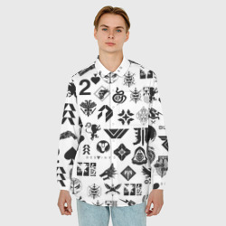 Мужская рубашка oversize 3D Destiny 2 logo pattern Дестини - фото 2