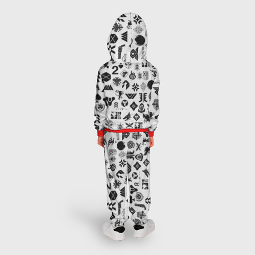 Детский костюм с толстовкой 3D Destiny 2 logo pattern Дестини, цвет красный - фото 4