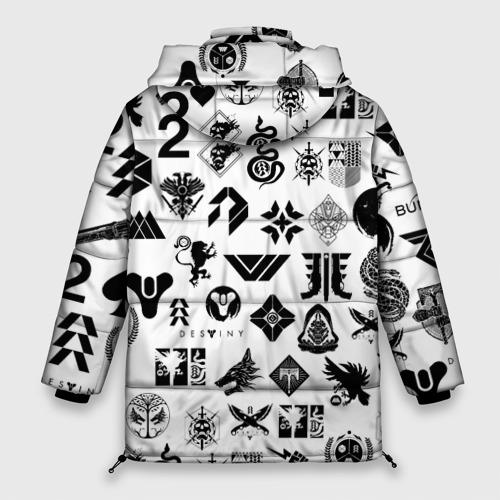 Женская зимняя куртка Oversize Destiny 2 logo pattern Дестини, цвет светло-серый - фото 2