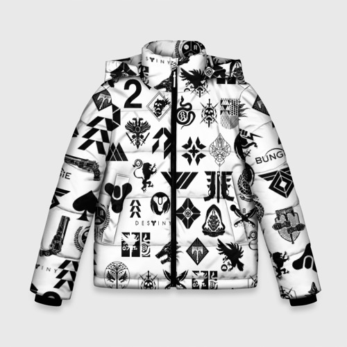 Зимняя куртка для мальчиков 3D Destiny 2 logo pattern Дестини, цвет черный