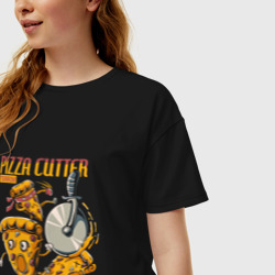 Женская футболка хлопок Oversize Pizza Cutter Terror - фото 2