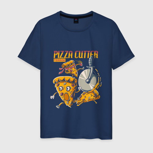 Мужская футболка из хлопка с принтом Pizza Cutter Terror, вид спереди №1