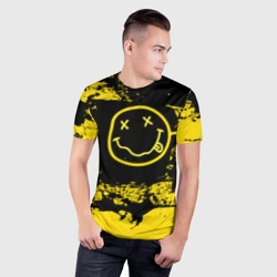Мужская футболка 3D Slim Нирвана Гранж Nirvana Smile - фото 2